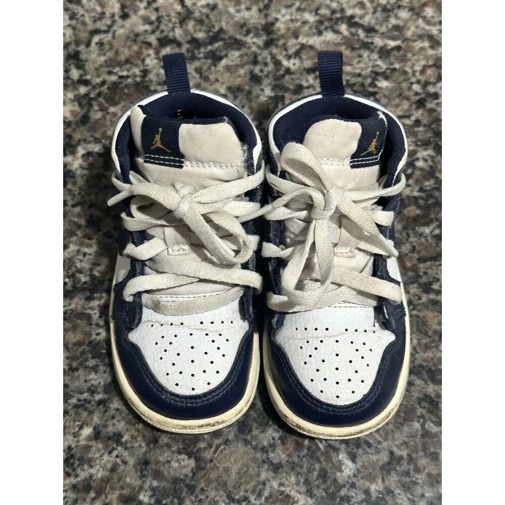 Jordan 1 Retro High OG (TD) Toddler Size 7C Shoes Navy-White 640735-174